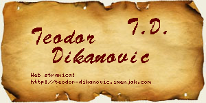 Teodor Dikanović vizit kartica